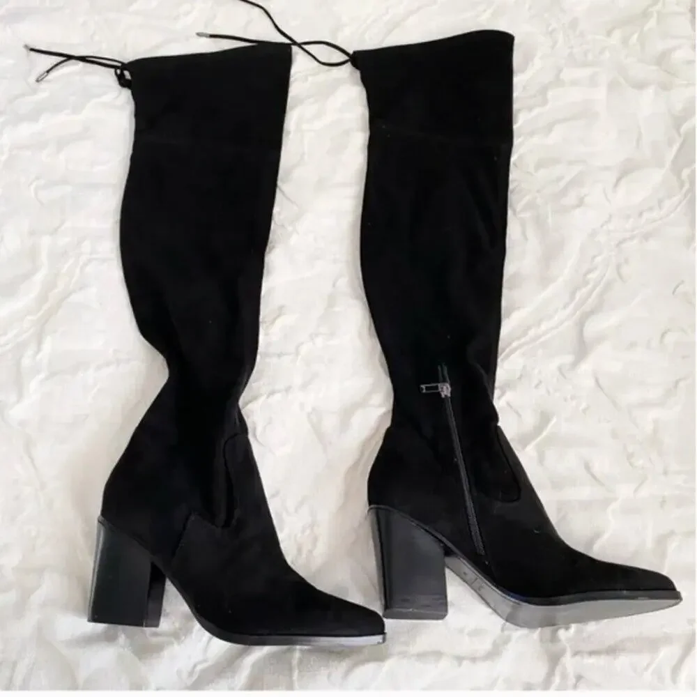 Marc Fisher Arletta Suede Over The Knee Boots Size 9.5 New